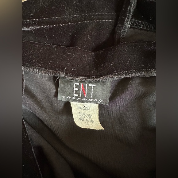 Y2K Vintage ENT Black Velvet Butterfly Square Neck Maxi Dress - Picture 3 of 4